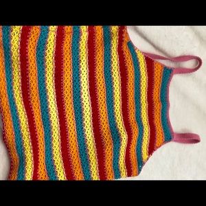 Cropped rainbow tank top size 7/8 kids WORN ONCE